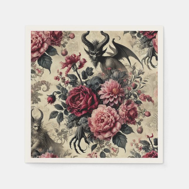 🔥 Rose Crematory – Gothic Victorian Napkin (Front)