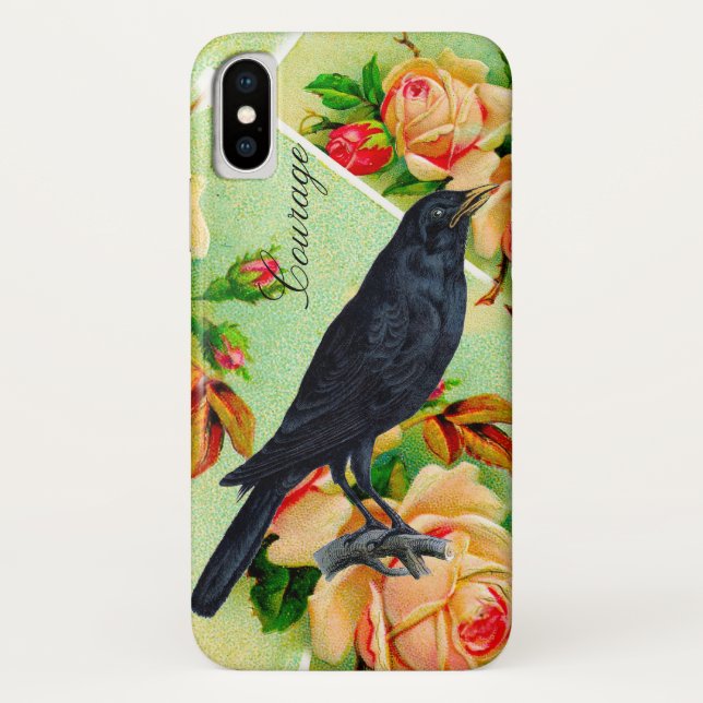 Rose Crow Courage Case-Mate iPhone Case (Back)