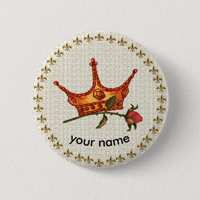 Rose Crown   pin button (Front)