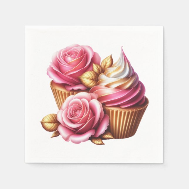 Rose Cupcakes Napkin (Front)