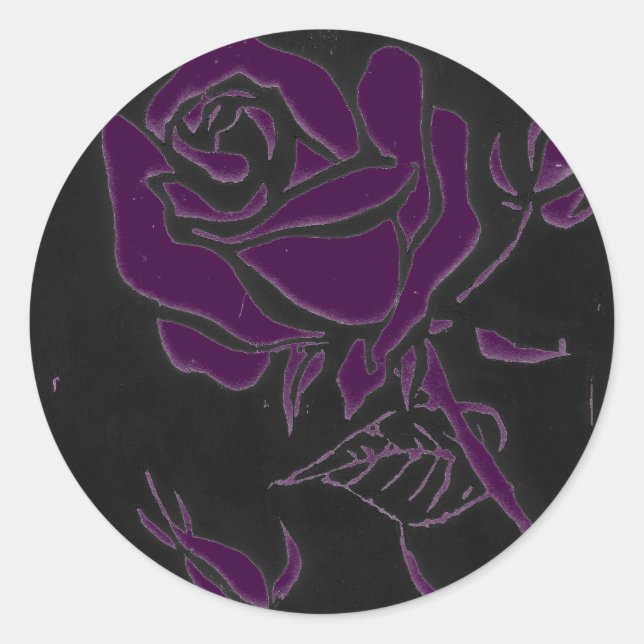 "Rose Dark #4" Floral Sticker (Front)