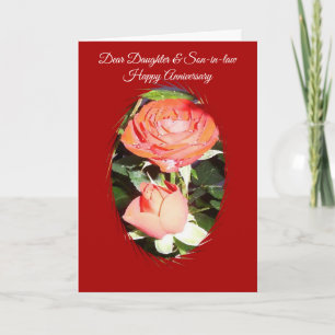 Rose Daughter And Husband Personalised Anniversary Card