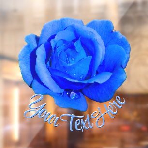 Rose Decal Personalised Blue Rose Window Cling