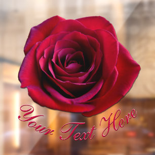 Rose Decal Personalised Red Rose Window Cling
