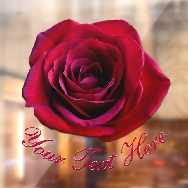 Rose Decal Personalised Red Rose Window Cling (Sheet 2)