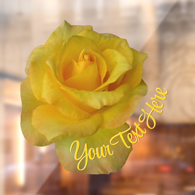 Rose Decal Personalised Yellow Rose Window Cling (Sheet 2)