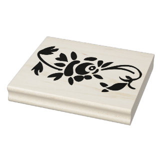Rose Decoration Right Side Rubber Art Stamp