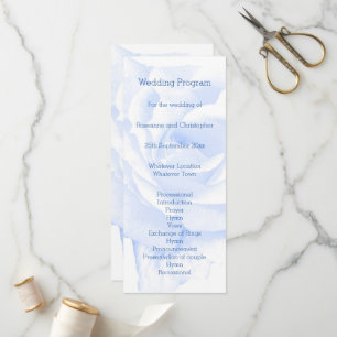 Rose Design Blue Coloured Wedding Program