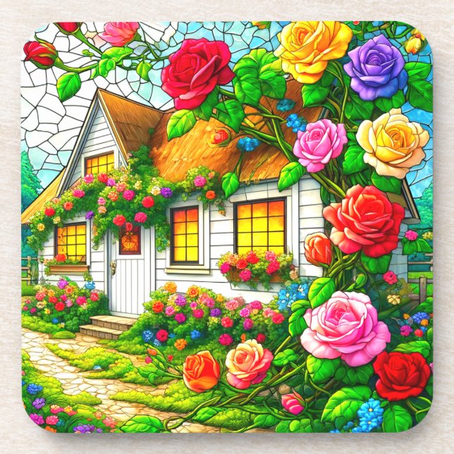 Rose Design Coaster (Front)
