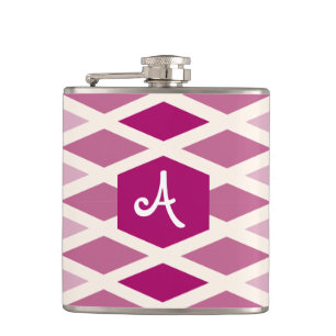 Rose Diamond Ombre Monogram Hip Flask