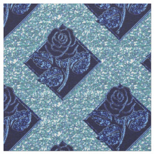 Rose Diamonds-07 Two Toned Blue-Zazzle Fabric
