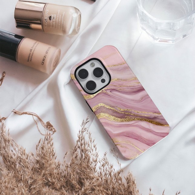 Rose Dominion – Luxury Pink & Gold Marble iPhone 16 Case (Creator Uploaded)