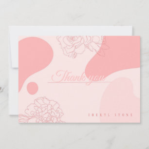 Rose Doodle Personalised Thank You Card