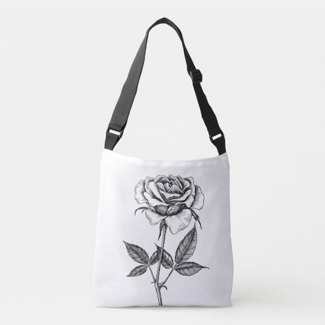 Rose drawing crossbody bag (Front)