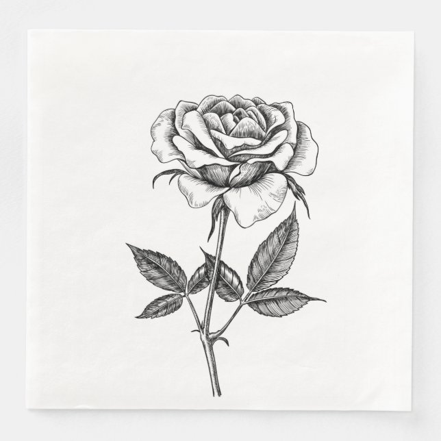 Rose drawing napkin (Front)