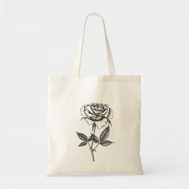 Rose drawing tote bag (Front)