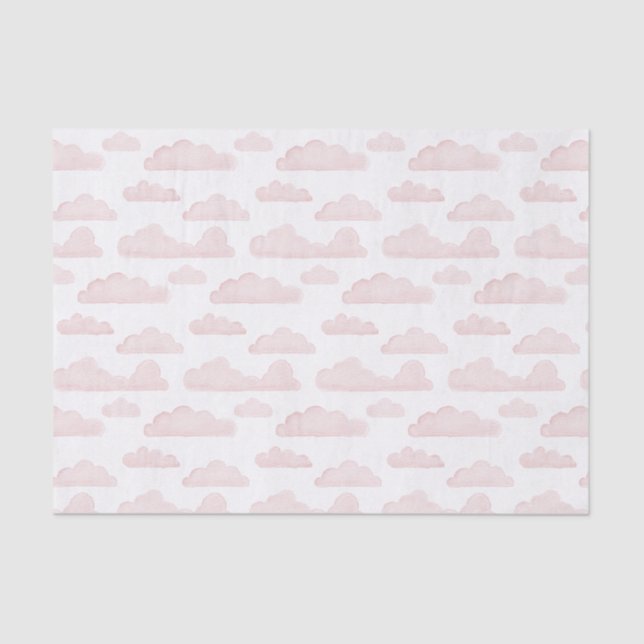 Rose Dreamtime Watercolor Clouds Tissue Paper (Front)