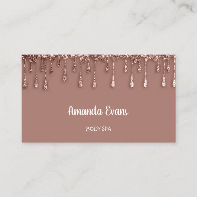Rose Drips Beauty Studio Wellness Logo QR Code SPA Appointment Card (Front)