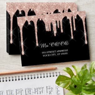 Rose Drips Wedding Black Corporate  Envelope