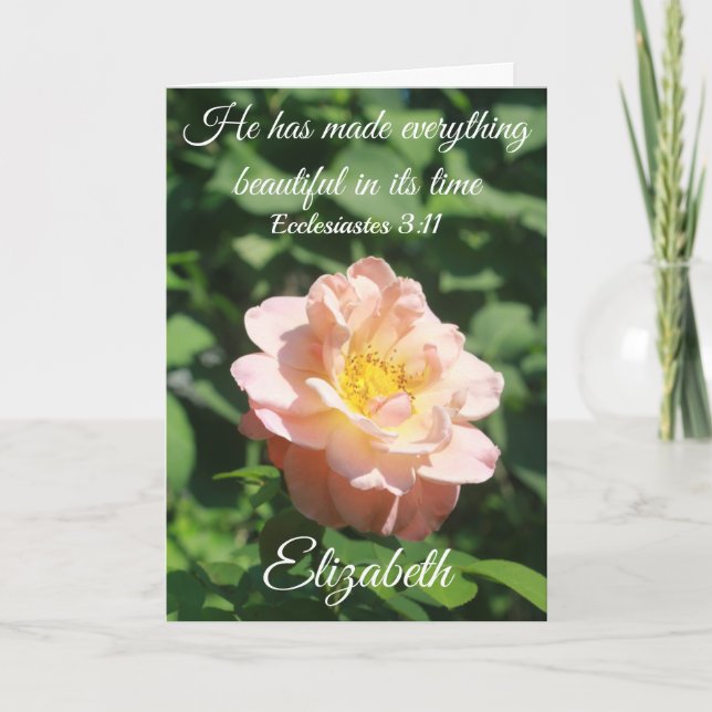 Rose Ecclesiastes Personalised Birthday Card (Front)