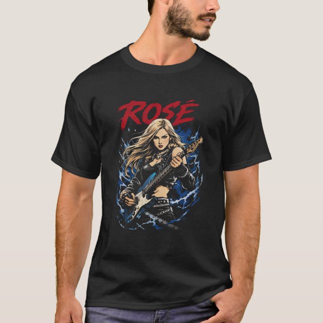 ROSÉ – Electric Rockstar Illustration T-Shirt (Front)