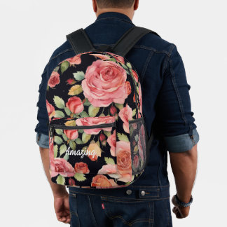 Rose Elegance: Amazing Floral Backpack