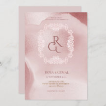 Rose Elegant Chic Wedding Invitation
