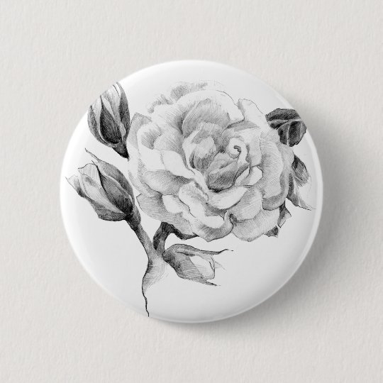 Rose. Elegant floral stylish rustic vintage image 6 Cm Round Badge