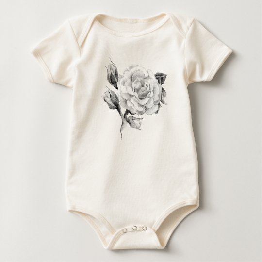 Rose. Elegant floral stylish rustic vintage image Baby Bodysuit