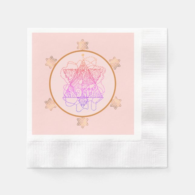 Rose Elegant Jewish Star Paper Napkins  (Front)