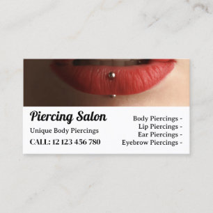 Rose Elegant Sterling Jewellery Lips Piercing Business Card
