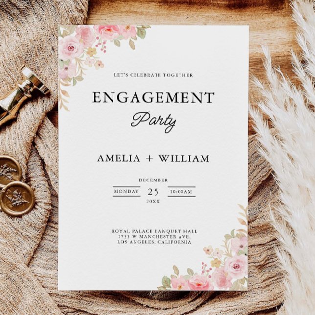Rose Engagement Party Wedding Invitation (Rose Engagement Party Wedding Invitation)