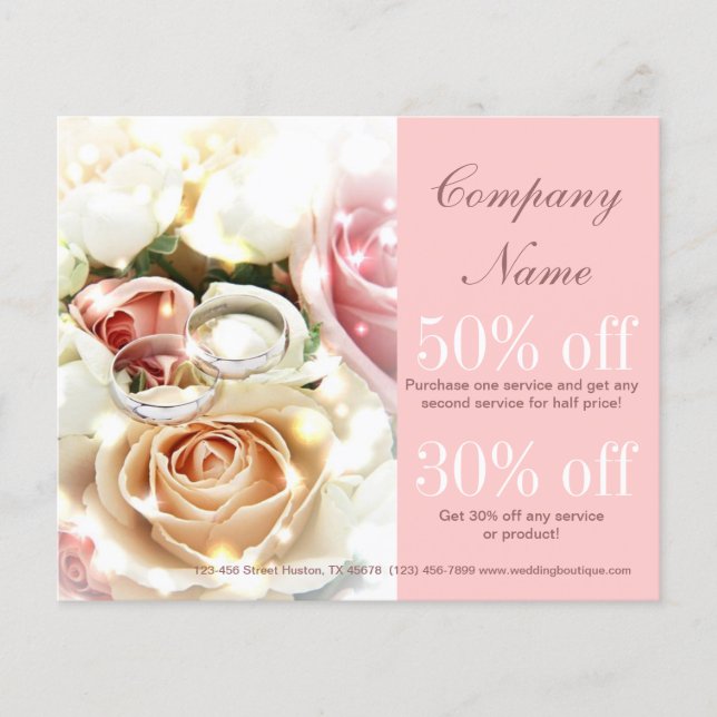 rose engagement rings wedding photographer flyer (Front)