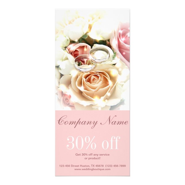 rose engagement rings wedding photographer rack card (Front)