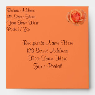 Rose Envelopes Personalised Orange Roses Envelopes