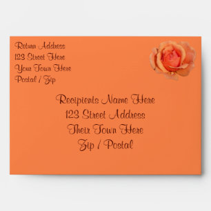 Rose Envelopes Personalised Orange Roses Envelopes