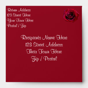 Rose Envelopes Personalised Red Roses Envelopes