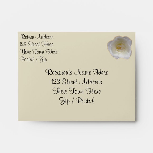 Rose Envelopes Personalised White Roses Envelopes (Front)