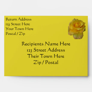 Rose Envelopes Personalised Yellow Roses Envelopes