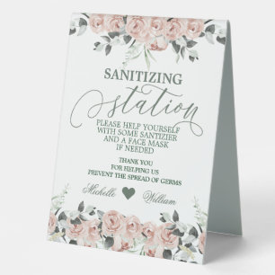 Rose Eucalyptus Sanitising Station Wedding