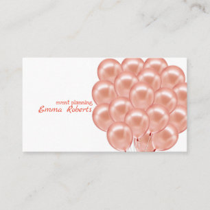 Rose Event Planning Balloons Modern Business card