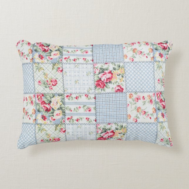 Rose Fabric: Elegant Background Design Decorative Cushion (Front)