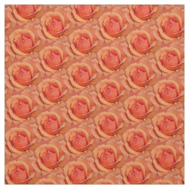 Rose Fabric Orange Rose Fabric Customised Textiles (Swatch)
