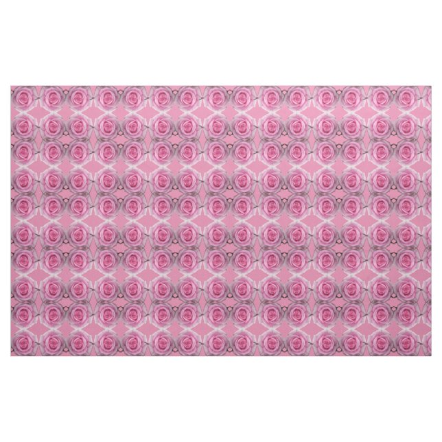 Rose Fabric Pink Rose Fabric Cotton or Poly Custom (Fat Quarter)
