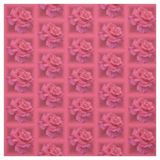 Rose Fabric Pink Rose Fabric Cotton or Poly Custom (Swatch)