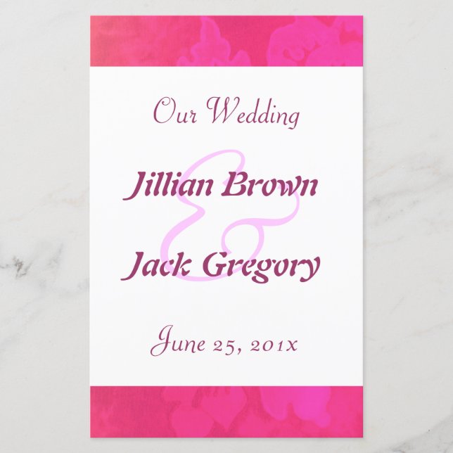 Rose Fantasy Wedding Program (Front)