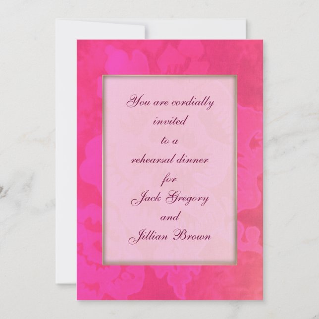 Rose Fantasy WEDDING rehearsal dinner invitation (Front)