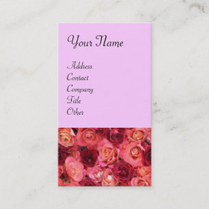 ROSE FIELD ,bright vibrant red pink Business Card