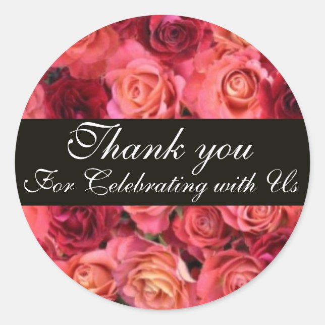 ROSE FIELD ,Thank you Classic Round Sticker (Front)