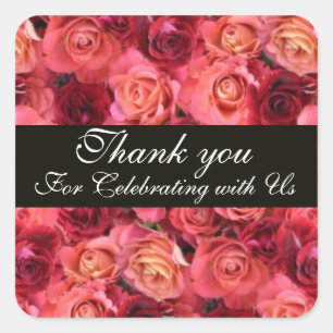 ROSE FIELD ,Thank you Square Sticker